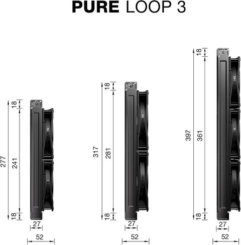 be quiet! Pure Loop 3 240 mm All-in-One Water Cooling for Slightly Overclocked AMD/Intel Systems, 2x Pure Wings 3 120 mm PWM High-Speed Fans, High Static Pressure, Whisper-Quiet PWM Pump in Saudi Arabia