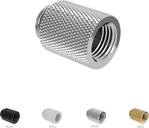 Barrow 2Pcs G1/4" Extender Fitting, Male to Female Extend Connect Adapter, Increase 7.5mm Length Connector, Brass Extender Fittings with O Rings for Computer Water Cooling System, Gold in Saudi Arabia