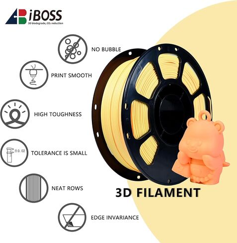 iBOSS PLA Plus (PLA+) خيوط طابعة ثلاثية الأبعاد 1.75 مم، بكرة 1 كجم (2.2 رطل) خيوط طباعة ثلاثية الأبعاد محسنة، دقة الأبعاد +/- 0.02 مم، 1.75 مم PLA Plus خيوط، تناسب معظم طابعات FDM (برتقالية) in Saudi Arabia