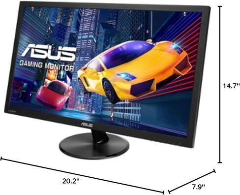 شاشة كمبيوتر ASUS رفيعة للغاية مقاس 21.5 بوصة للألعاب - دقة Full HD 1920x1080، ووقت استجابة 1 مللي ثانية، ومكبرات صوت مدمجة، ومنفذ HDMI، ومنفذ VGA - VP228HE in Saudi Arabia