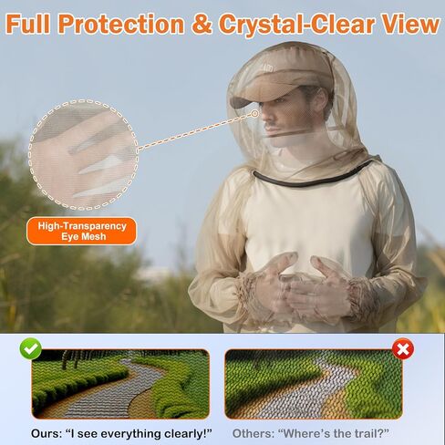 Mosquito Suit - Full Body Bug Jacket, Pants, Gloves & Socks - Outdoor Bug Protection for Gardening, Fishing, Hiking in Saudi Arabia