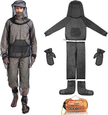 Mosquito Suit - Full Body Bug Jacket, Pants, Gloves & Socks - Outdoor Bug Protection for Gardening, Fishing, Hiking in Saudi Arabia