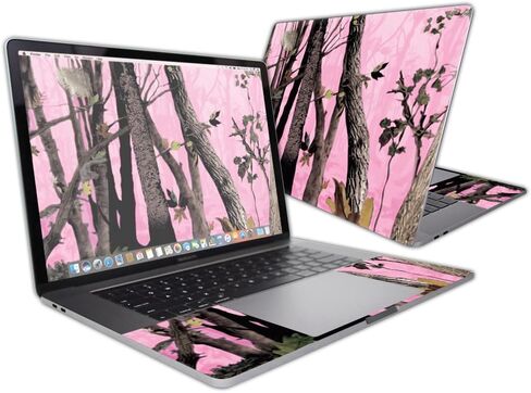 MightySkins Skin Compatible with Apple MacBook Pro 15" (2019-2016) Touch Bar wrap Cover Sticker Skins Pink Tree Camo in Saudi Arabia