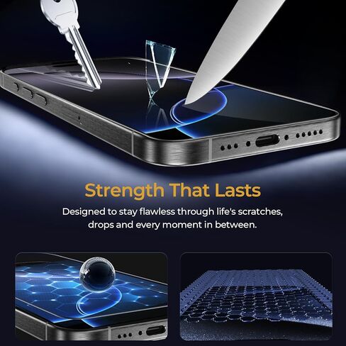 واقي شاشة iPhone 17 Pro Max/iPhone 16 Pro Max مكون من قطعتين [6.9 بوصة] من الزجاج المقسى مع مجموعة المحاذاة التلقائية - خالي من الفقاعات، حماية من السقوط، سهل التركيب، صديق للحافظة in Saudi Arabia