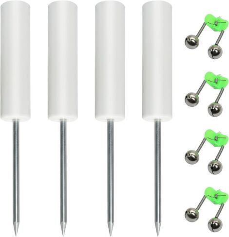 BokWin Fishing Rod Stand and Alarm, Rod Holders for Bank Beach Fishing, Features Support Stand & Alarm Bells, Constructed with Reinforced PVC for Reliable Fishing Stability in Kuwait
