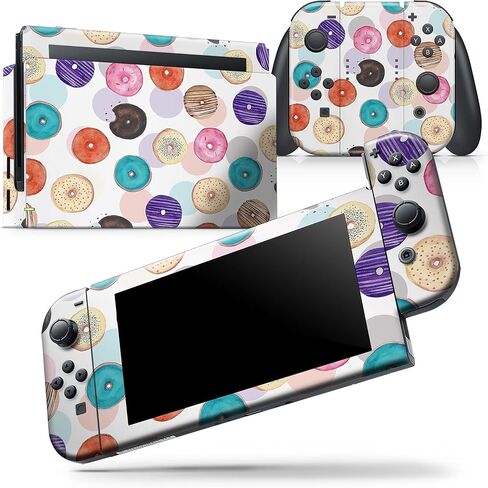 Design Skinz - متوافق مع Nintendo DSi XL - غطاء حماية من الفينيل قابل للإزالة ومقاوم للخدش - طبقة خارجية ملونة على شكل كعكة الدونات in Kuwait