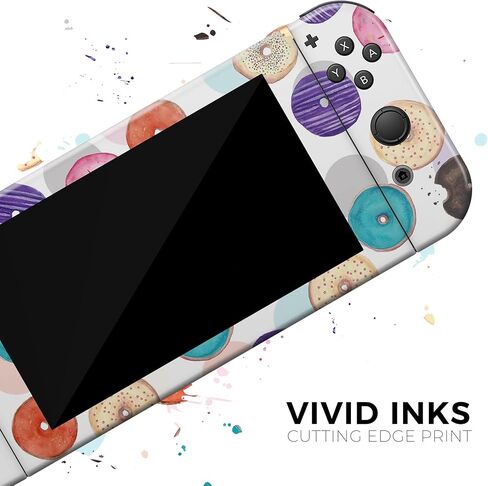 Design Skinz - متوافق مع Nintendo DSi XL - غطاء حماية من الفينيل قابل للإزالة ومقاوم للخدش - طبقة خارجية ملونة على شكل كعكة الدونات in Kuwait