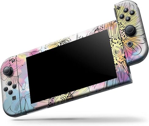 Design Skinz - متوافق مع Nintendo DSi XL - غطاء حماية من الفينيل قابل للإزالة ومقاوم للخدش - زهور ملونة بألوان مائية in Kuwait