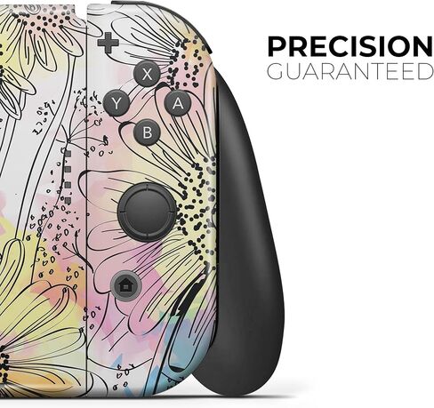 Design Skinz - متوافق مع Nintendo DSi XL - غطاء حماية من الفينيل قابل للإزالة ومقاوم للخدش - زهور ملونة بألوان مائية in Kuwait