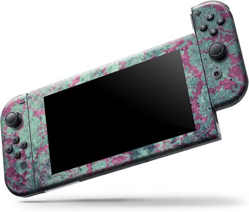 Design Skinz - Compatible with Nintendo DSi XL - Skin Decal Protective Scratch-Resistant Removable Vinyl Wrap Cover - Grungy Teal and Pink Damask Pattern in Saudi Arabia