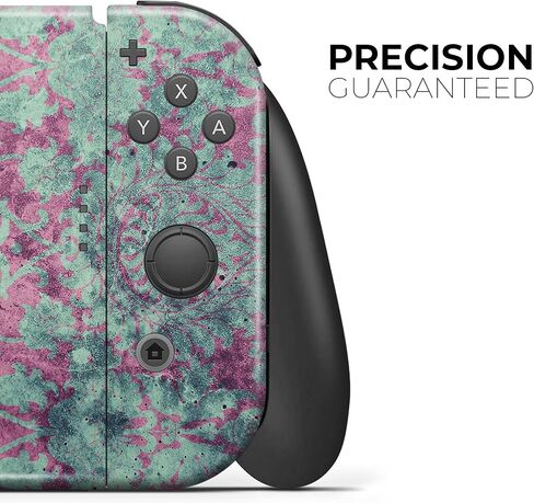 Design Skinz - Compatible with Nintendo DSi XL - Skin Decal Protective Scratch-Resistant Removable Vinyl Wrap Cover - Grungy Teal and Pink Damask Pattern in Saudi Arabia