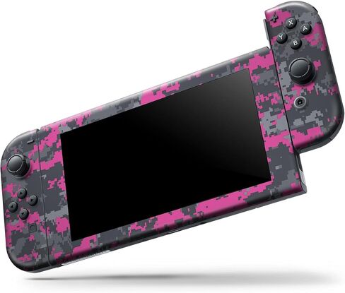 Design Skinz - متوافق مع Nintendo DSi XL - غطاء حماية من الفينيل قابل للإزالة ومقاوم للخدش - وردي فاقع ورمادي مموه رقمي in Saudi Arabia