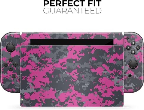Design Skinz - متوافق مع Nintendo DSi XL - غطاء حماية من الفينيل قابل للإزالة ومقاوم للخدش - وردي فاقع ورمادي مموه رقمي in Saudi Arabia
