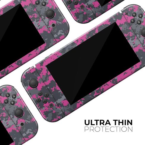Design Skinz - متوافق مع Nintendo DSi XL - غطاء حماية من الفينيل قابل للإزالة ومقاوم للخدش - وردي فاقع ورمادي مموه رقمي in Saudi Arabia