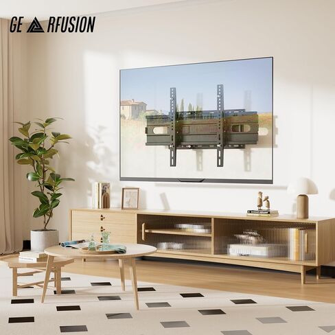 حامل حائط للتلفزيون GearFusion لمعظم أجهزة التلفاز مقاس 32 بوصة - 85 بوصة يصل وزنها إلى 132 رطلًا، حامل تلفزيون كامل الحركة مع امتداد إمالة دوار، حامل تلفزيون بأذرع مفصلية مزدوجة يناسب مسامير خشبية مقاس 12 بوصة/16 ​​بوصة بحد أقصى 600 × 400 مم in Saudi Arabia
