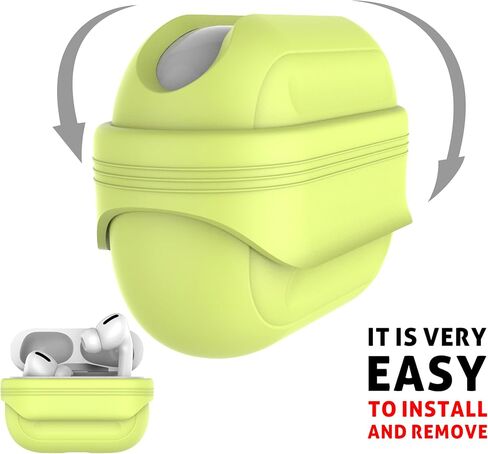 Anti-Lost Case for AirPods Pro 3 one-Piece Design case,Wireless Charging, LED Visible,Lanyard Included. (Fluorescent Yellow) in Kuwait