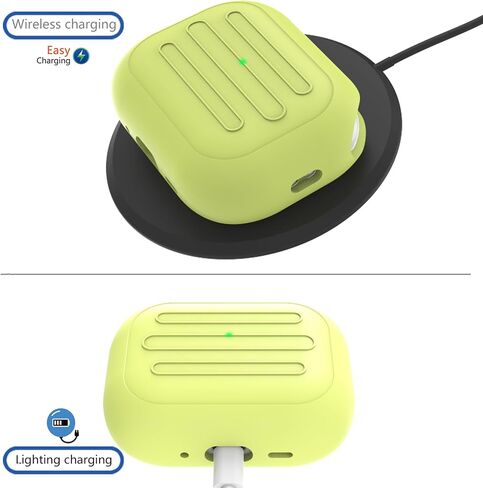 Anti-Lost Case for AirPods Pro 3 one-Piece Design case,Wireless Charging, LED Visible,Lanyard Included. (Fluorescent Yellow) in Kuwait
