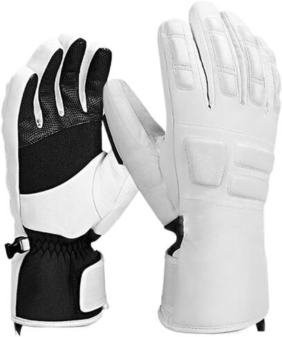 Ski Gloves Leather Winter Snow Gloves Waterproof Snowboard Gloves Thermal Outdoor Skiing Sports Windproof in Saudi Arabia