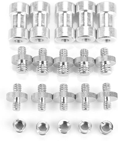 WALFRONT 3/8 Converter Screw Adapter, Metal, 20pcs Set for Light Stand Tripod Accessories, Precision CNC Machining, Versatile for Cameras and Photography Gear in Saudi Arabia