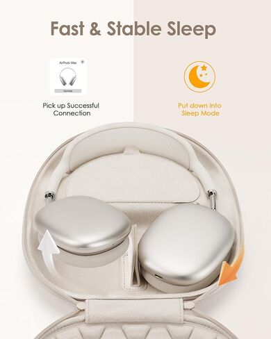 حافظة Yinke الذكية لأجهزة AirPods Max - هيكل صلب نحيف للغاية ووضع نوم سريع، منظم سفر محمول مع حماية غطاء قرص العسل (Starlight) in Kuwait