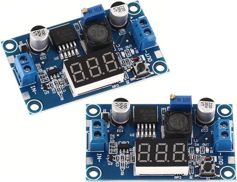 LM2596S DC-DC وحدة تنحي قابلة للتعديل مع شاشة رقمية الفولتميتر - منظم الجهد 12 فولت - محول باك مع مصدر طاقة ثابت (أحمر 3 قطع) in Saudi Arabia