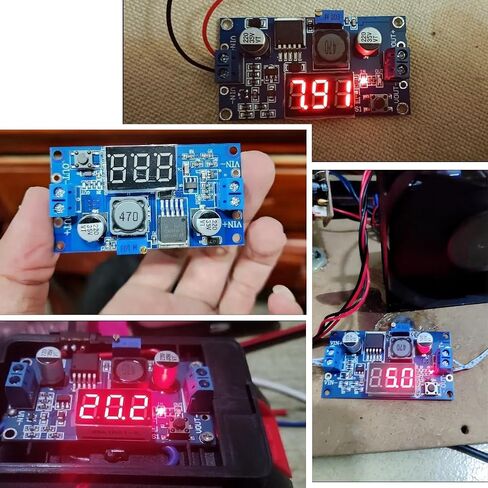 LM2596S DC-DC وحدة تنحي قابلة للتعديل مع شاشة رقمية الفولتميتر - منظم الجهد 12 فولت - محول باك مع مصدر طاقة ثابت (أحمر 3 قطع) in Saudi Arabia