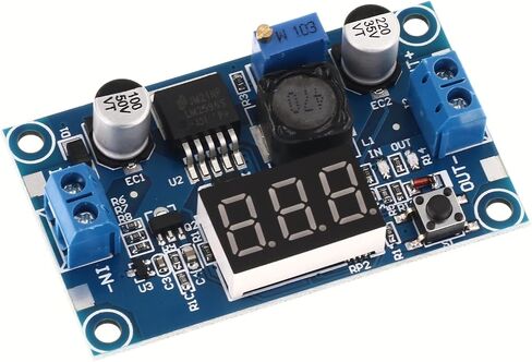 LM2596S DC-DC وحدة تنحي قابلة للتعديل مع شاشة رقمية الفولتميتر - منظم الجهد 12 فولت - محول باك مع مصدر طاقة ثابت (أحمر 3 قطع) in Saudi Arabia