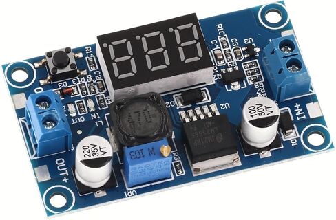 LM2596S DC-DC وحدة تنحي قابلة للتعديل مع شاشة رقمية الفولتميتر - منظم الجهد 12 فولت - محول باك مع مصدر طاقة ثابت (أحمر 3 قطع) in Saudi Arabia