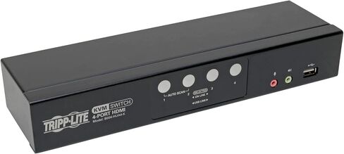 محول تريب لايت 4 منافذ HDMI/USB KVM، صوت/فيديو، منفذ USB 2.0 محيطي، 1080 بكسل، ويندوز، ماك، متوافق مع لينكس (B004-HUA4-K) in Kuwait