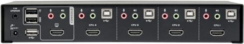 محول تريب لايت 4 منافذ HDMI/USB KVM، صوت/فيديو، منفذ USB 2.0 محيطي، 1080 بكسل، ويندوز، ماك، متوافق مع لينكس (B004-HUA4-K) in Kuwait