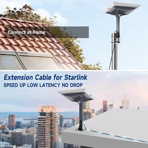 كابل StarlinkReplacement عالي السرعة 1200 ميجا بت في الثانية IP68 كابل موسع مقاوم للماء لـ StarlinkRectangular Satellite Gen3 المتين PVC النحاسي الرمادي (75FT()) in Saudi Arabia