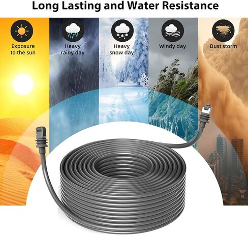 كابل StarlinkReplacement عالي السرعة 1200 ميجا بت في الثانية IP68 كابل موسع مقاوم للماء لـ StarlinkRectangular Satellite Gen3 المتين PVC النحاسي الرمادي (75FT()) in Saudi Arabia