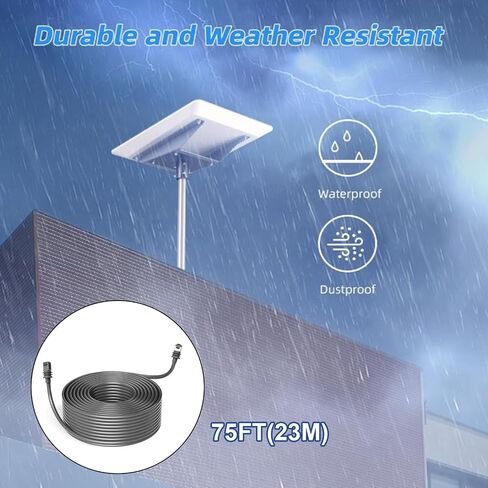 كابل StarlinkReplacement عالي السرعة 1200 ميجا بت في الثانية IP68 كابل موسع مقاوم للماء لـ StarlinkRectangular Satellite Gen3 المتين PVC النحاسي الرمادي (75FT()) in Saudi Arabia