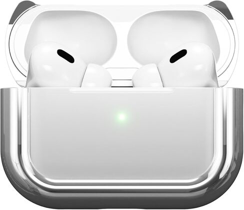 متوافق مع حافظة AirPods Pro (2024)، أغطية ألومنيوم واقية ممتصة للصدمات + تطعيمات من المطاط الصناعي، غطاء علبة شحن ملائم للانزلاق in Kuwait