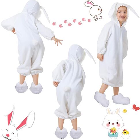 Easter Adult Bunny Shoes and Tail, Bunny Feet Slippers Rabbit Foot Shoes for Women Man Bunny Feet Costume Cosplay Accessories, White in Saudi Arabia