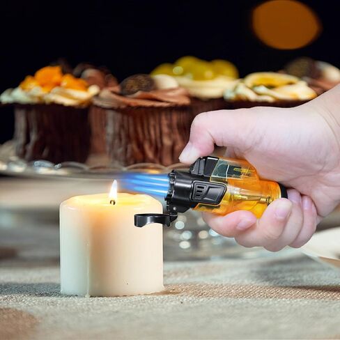 Urgrette Torch Lighter Refillable Butane Triple Torch Lighters Jet Flame Gas Lighter Pocket Lighter for Camping Grill Fireplace Camping (Without Fuel) 2 Pack,Black in Kuwait