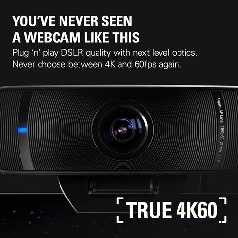 Elgato Facecam Pro، كاميرا ويب True 4K60 Ultra HD للبث المباشر، والألعاب، ومكالمات الفيديو، وتصحيح الضوء المتقدم، والتحكم في نمط DSLR، وزاوية واسعة، تعمل مع OBS، والفرق، والتكبير، والكمبيوتر الشخصي/Mac، أسود (متجدد) in Saudi Arabia