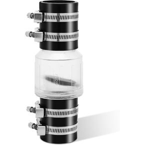 2 بوصة صامت صامت PVC صمام ، صمام التحقق من مضخة Sump Clear واضحة مع المشابك غير القابل للصدأ تناسب 7-1/4 "الفجوة في 2" أنبوب 40 ، مع ربيع الصرف الصحي المتسرب. in Kuwait
