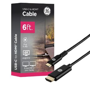 كابل GE UltraPro 8K HDMI 2.1 مع إيثرنت، 1.5 قدم، فائق السرعة 48 جيجابت في الثانية، يدعم 8K عند 60 هرتز، 4K عند 120 هرتز، HDR، eARC، Dolby Atmos، أسود مضفر، 84679 in Kuwait