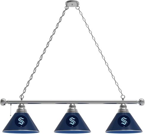 شركة Holland Bar Stool Co. مرخصة رسميًا NHL Seattle Kraken 3 الظل البلياردو الضوء مع المباراة النحاسية من قبل in Kuwait