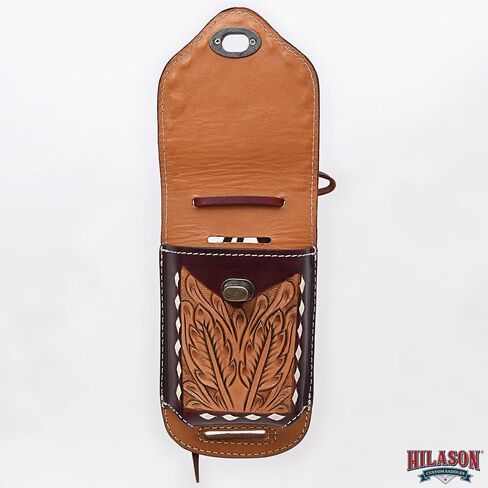 HILASON Horse Saddle Gorgeous Floral American Leather Cell Phone Case Pouch | Holsters Cowboy Genuine Belt Loop Holster in Saudi Arabia