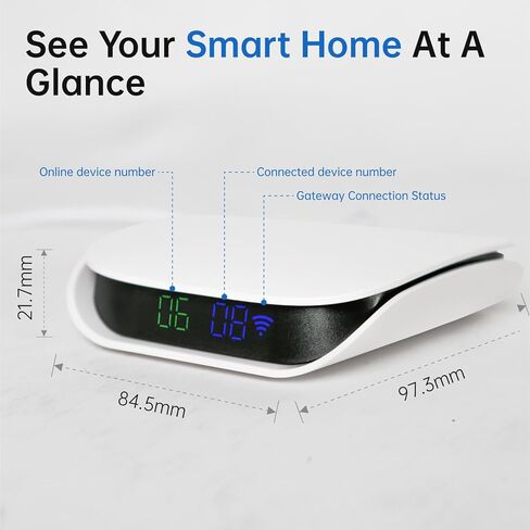 محور VEXA Zigbee لمنتجات TUYA الذكية فقط، جسر Zigbee للمنزل الذكي مع عداد الأجهزة، يدعم جهاز Zibgee & Bluetooth الفرعي، متوافق مع Alexa وGoogle Home، يتطلب واي فاي 2.4 جيجا هرتز in Kuwait