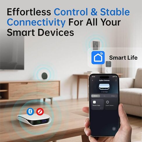 محور VEXA Zigbee لمنتجات TUYA الذكية فقط، جسر Zigbee للمنزل الذكي مع عداد الأجهزة، يدعم جهاز Zibgee & Bluetooth الفرعي، متوافق مع Alexa وGoogle Home، يتطلب واي فاي 2.4 جيجا هرتز in Kuwait