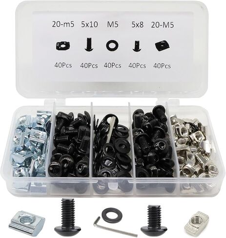 BLCCLOY 80pcs 20 Series Extrusion M6 T Slide Nut M6 Tee Sliding in Nut for 2020 Extruded Aluminum Connector Brackets with 2020 Sereis Extursion Profile Rail in Kuwait