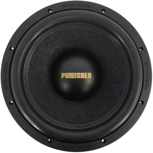 Rockville Punisher 12D2 12" 5600 Watt Competition Car Subwoofer Bundle with Rockville RBS12 Vented Enclosure Box & Complete Single Sub Box Enclosure Installation Kit (3 Items) in Saudi Arabia