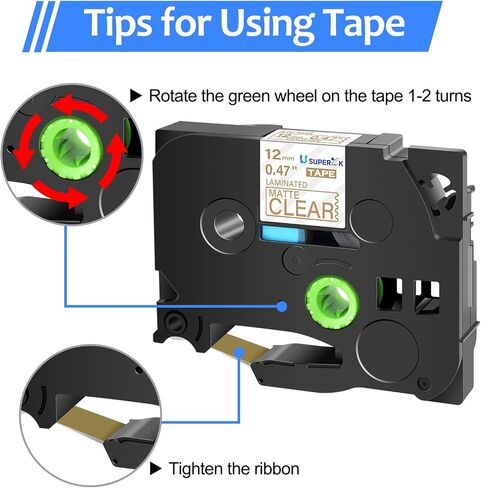 3PK Compatible for Brother P-Touch Label Maker Tape TZe-M34 TZ-M34 Gold on Matte Clear 12mm 1/2 inch 0.47'' x 26.2ft Laminated TZe TZ Label Tape for PT-D400 D400AD D400VP D450 in Saudi Arabia