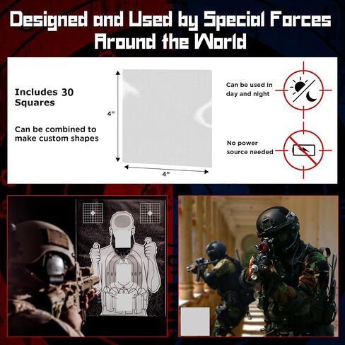 30-Pack Night Vision Zeroing Targets – Passive Rifle Range Targets with Extra-Bright Squares for Outdoor Night Training in Saudi Arabia