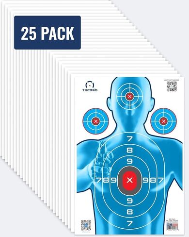 Half-Size Silhouette Paper Targets - 12 x 18 Inches Cardstock - Made in USA - 25 Pack - PN P01G01-025T- Free Mobile App in Saudi Arabia