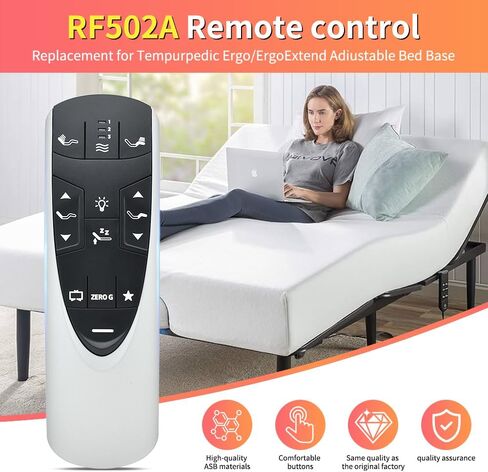 بديل جهاز التحكم عن بعد RF358A لقاعدة سرير Tempurpedic Ergo أو Ergo الممتدة JDLK.33.01.18 RF358A JLDK.33.01 36، متوافق مع RF502A، ضمان لمدة عامين in Kuwait