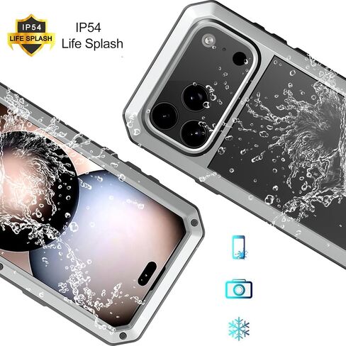 جراب Marrkey متوافق مع iPhone 17 Pro Max، غطاء حماية كامل للجسم 360 درجة عالي التحمل مقاوم للصدمات [درع متين] جراب معدني من سبائك الألومنيوم مع واقي شاشة مدمج من السيليكون - أسود in Kuwait